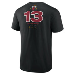 Black Bam Adebayo Miami Heat Behind The Back Name & Number T-Shirt | NBA