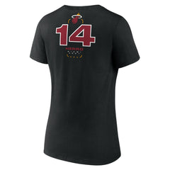 Black Tyler Herro Miami Heat Women's Behind The Back Name & Number V-Neck T-Shirt | NBA