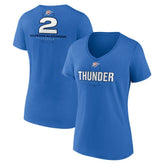 Blue Shai Gilgeous-Alexander Oklahoma City Thunder Women's Behind The Back Name & Number V-Neck T-Shirt | NBA