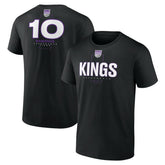Black Domantas Sabonis Sacramento Kings Behind The Back Name & Number T-Shirt | NBA