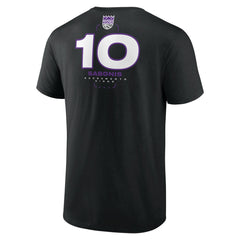 Black Domantas Sabonis Sacramento Kings Behind The Back Name & Number T-Shirt | NBA