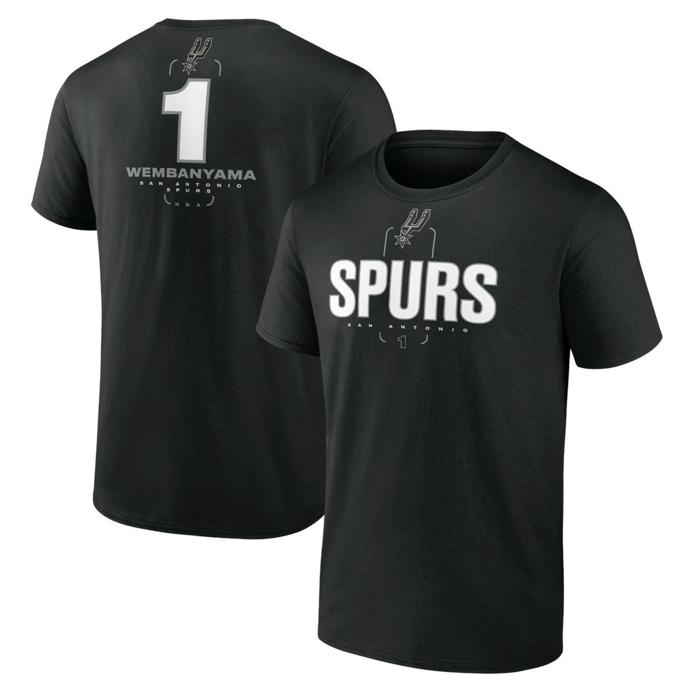 Black Victor Wembanyama San Antonio Spurs Behind The Back Name & Number T-Shirt | NBA