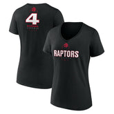 Black Scottie Barnes Toronto Raptors Women's Behind The Back Name & Number V-Neck T-Shirt | NBA