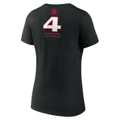 Black Scottie Barnes Toronto Raptors Women's Behind The Back Name & Number V-Neck T-Shirt | NBA