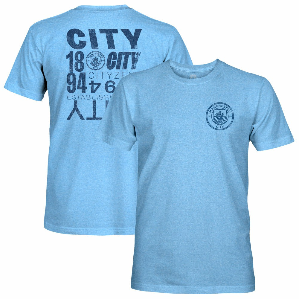 Manchester City 1863FC Front Back Text Twisted Tri-Blend Slub T-Shirt