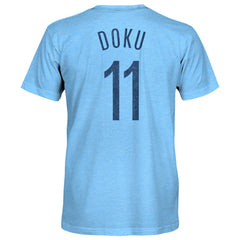 Jeremy Doku Manchester City 1863FC Player Name & Number Twisted Tri-Blend Slub T-Shirt
