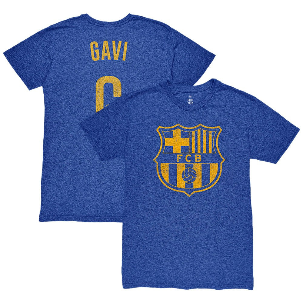Gavi Barcelona 1863FC Player Name & Number Twisted Tri-Blend Slub T-Shirt