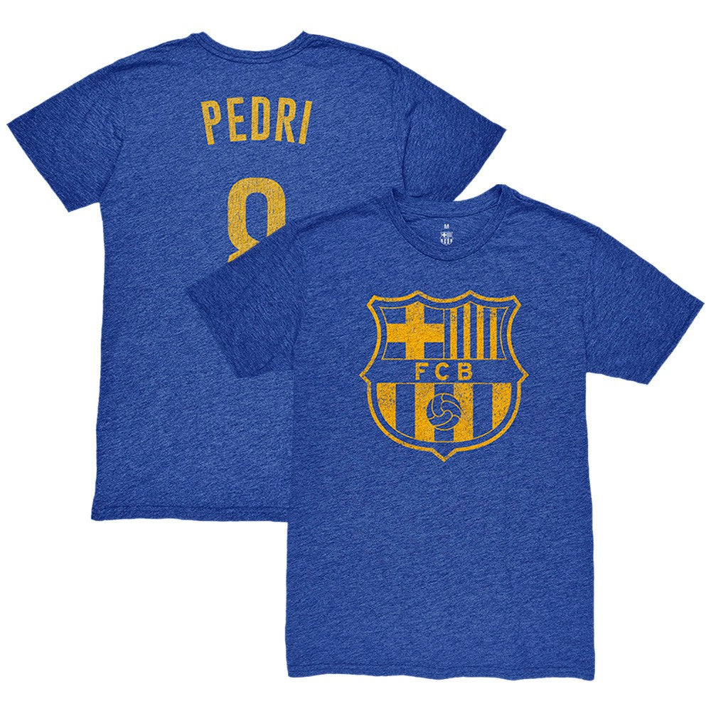 Pedri Barcelona 1863FC Player Name & Number Twisted Tri-Blend Slub T-Shirt