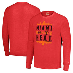Red Miami Heat Homage Unisex Holiday Raglan Pullover Sweatshirt | NBA