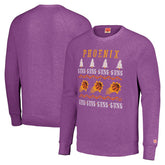 Purple Phoenix Suns Homage Unisex Holiday Tri-Blend Raglan Pullover Sweatshirt | NBA