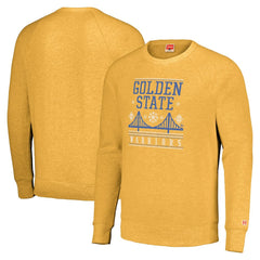 Gold Golden State Warriors Homage Unisex Holiday Tri-Blend Raglan Pullover Sweatshirt sale | NBA