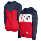 Minnesota Twins New Era Women's Color Block Full-Zip Hoodie Jacket - MLB Jackets