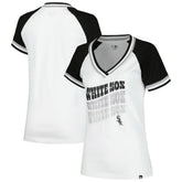 Chicago White Sox New Era Women's Jersey Double Binding Raglan V-Neck T-Shirt - MLB Jerseys