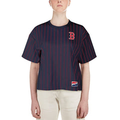 Boston Red Sox New Era Women's Boxy Pinstripe T-Shirt - MLB T-shirts