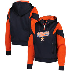 Houston Astros New Era Women's Color Block Fleece Quarter-Zip Hoodie - MLB Hoodies