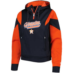 Houston Astros New Era Women's Color Block Fleece Quarter-Zip Hoodie - MLB Hoodies