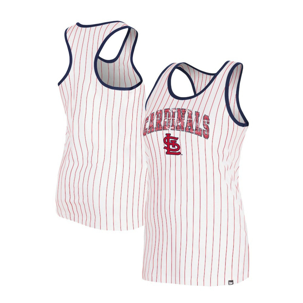 St. Louis Cardinals New Era Women's Sequin Pinstripe Racerback Tank Top - MLB Tanks