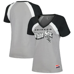Chicago White Sox New Era Women's Heathered Raglan V-Neck T-Shirt - MLB T-shirts