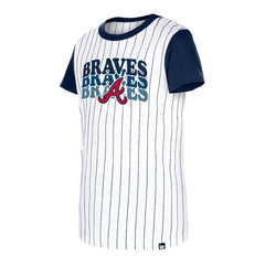 Atlanta Braves New Era Girls Youth Pinstripe T-Shirt - MLB T-shirts