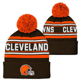 Cleveland Browns Youth Jacquard Cuffed Knit Hat with Pom | NFL Near me