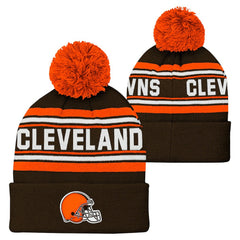 Cleveland Browns Youth Jacquard Cuffed Knit Hat with Pom | NFL Near me