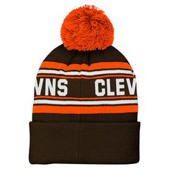 Cleveland Browns Youth Jacquard Cuffed Knit Hat with Pom | NFL Near me