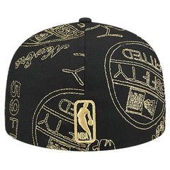 Black Philadelphia 76ers 59FIFTY Day Allover Print Stencil Fitted Hat | NBA