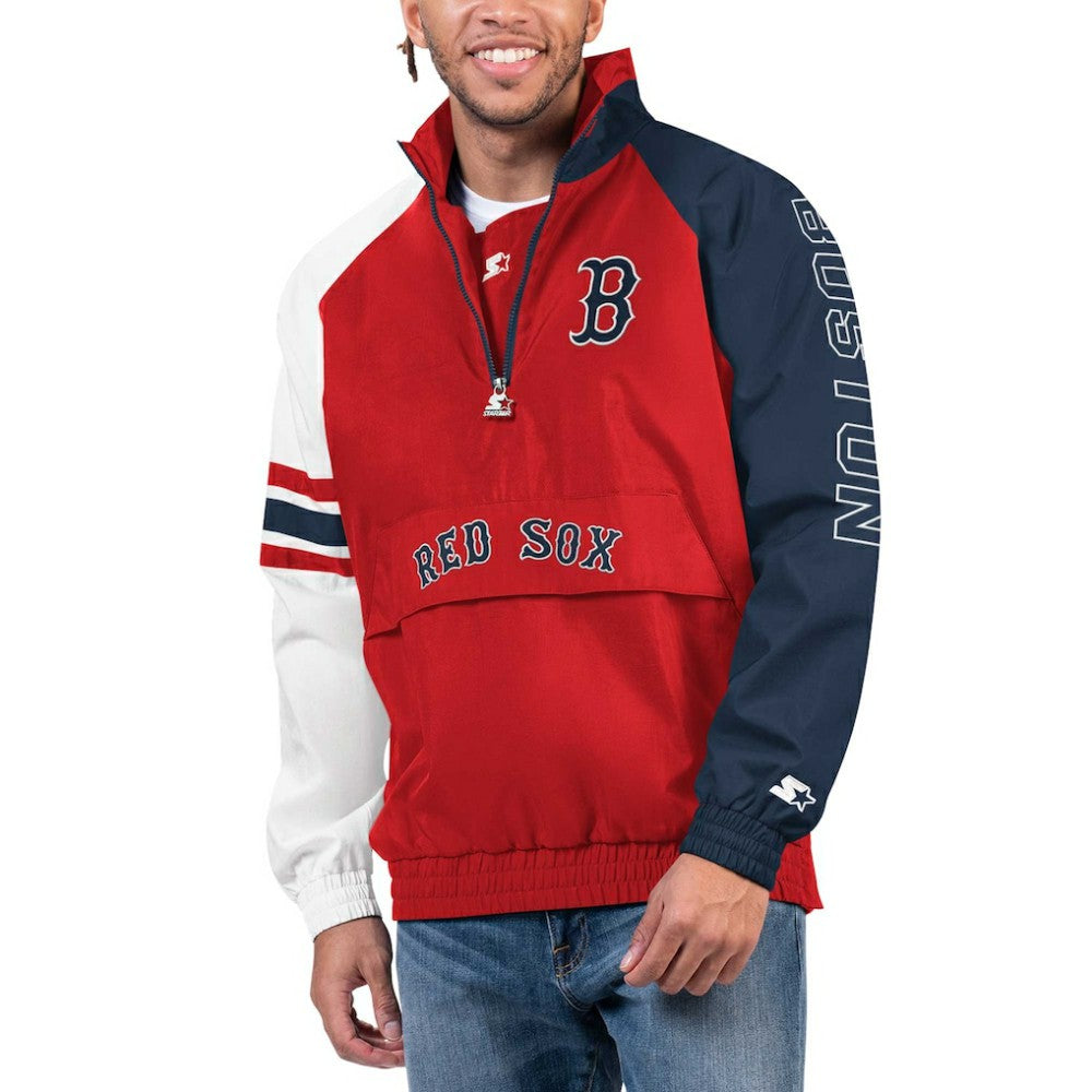 Boston Red Sox Starter Elite Raglan Half-Zip Jacket - MLB Jackets