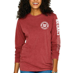 Washington Nationals Soft as a Grape Women's Pigment-Dyed Long Sleeve T-Shirt - MLB T-shirts