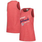 Washington Nationals Soft as a Grape Women's Gauze High Neck Tank Top - MLB Tanks