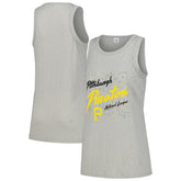 Pittsburgh Pirates Soft as a Grape Women's Gauze High Neck Tank Top - MLB Tanks