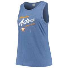 Houston Astros Soft as a Grape Women's Plus Size Curvy High Neck Tri-Blend Tank Top - MLB Tanks