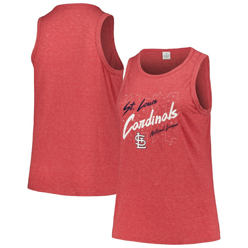 St. Louis Cardinals Soft as a Grape Women's Plus Size Curvy High Neck Tri-Blend Tank Top - MLB Tanks