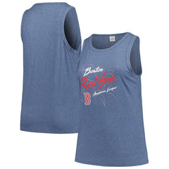 Boston Red Sox Soft as a Grape Women's Plus Size Curvy High Neck Tri-Blend Tank Top - MLB Tanks