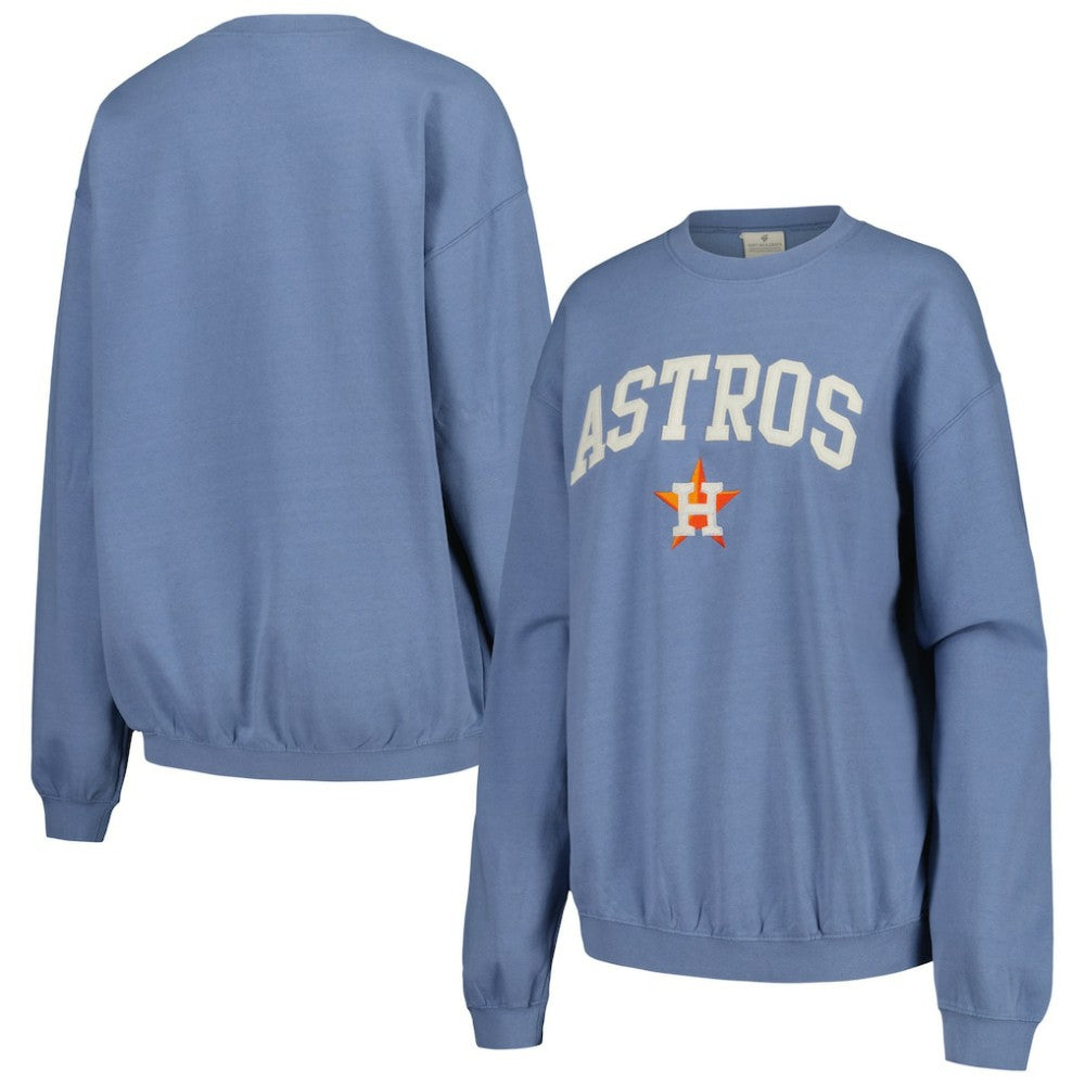 Houston Astros Soft as a Grape Women's Pigment Dye Pullover Sweatshirt - MLB Pullover