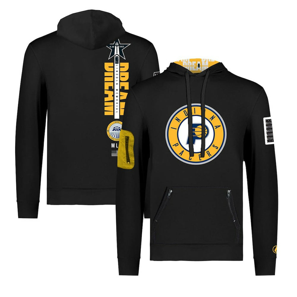 Indiana Pacers FISLL x Black History Collection Unisex Pullover Hoodie - Black for sale | NBA