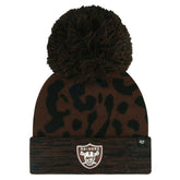 Las Vegas Raiders '47 Women's Cacao Cuffed Knit Hat with Pom | NFL Discount