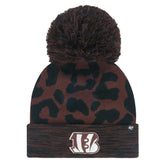 Cincinnati Bengals '47 Women's Cacao Cuffed Knit Hat with Pom | NFL Online