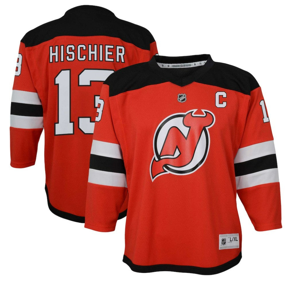 Nico Hischier New Jersey Devils Youth Captain Patch Home Replica Player Jersey - NHL Jerseys