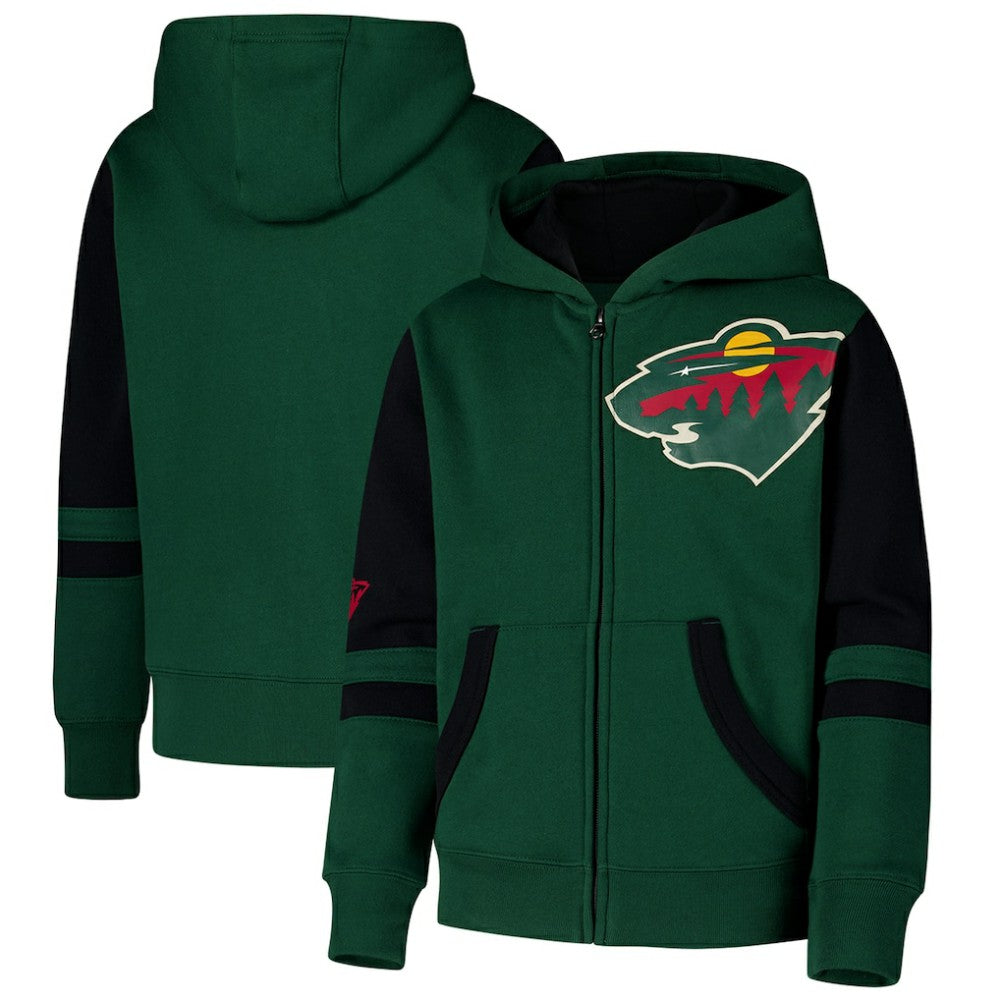 Minnesota Wild Youth Face Off Full-Zip Hoodie - NHL Hoodies