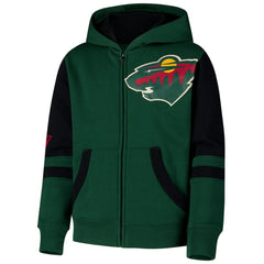 Minnesota Wild Youth Face Off Full-Zip Hoodie - NHL Hoodies