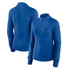 Los Angeles Dodgers Fanatics Women's Elements Raglan Tri-Blend Quarter-Zip Top - MLB Tops