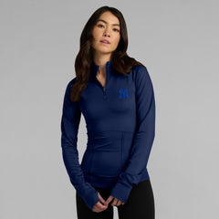 New York Yankees Fanatics Women's Elements Raglan Tri-Blend Quarter-Zip Top - MLB Tops