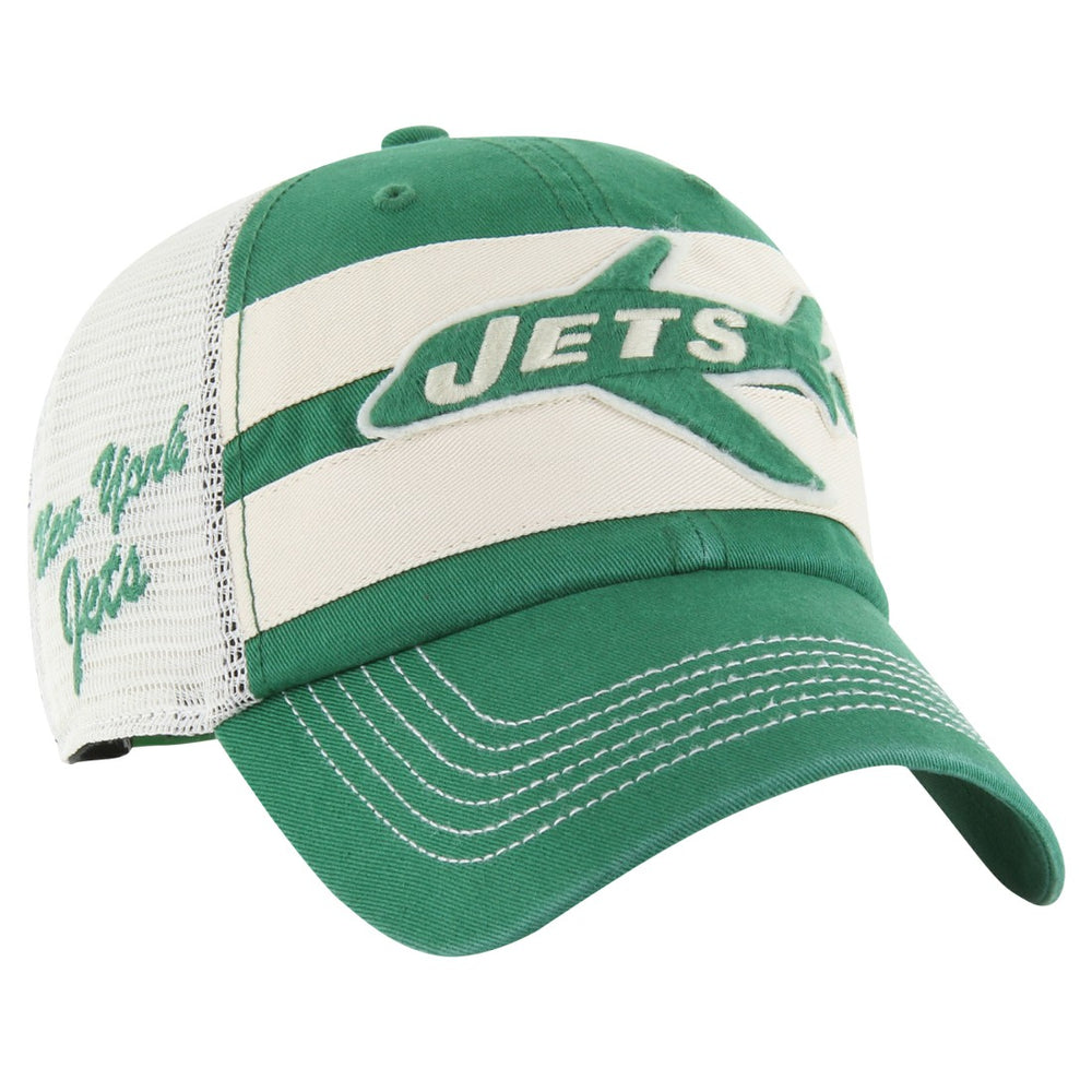 New York Jets '47 Throwback Clubhouse Boon Clean-Up Trucker Adjustable Hat | NFL Outlet