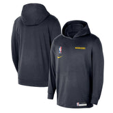 Navy Golden State Warriors 2024/25 On-Court Authentic Practice Yoga Restore Lightweight Pullover Hoodie | NBA
