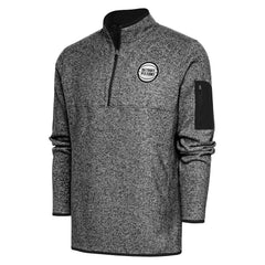 Heather Black Detroit Pistons Antigua Metallic Logo Fortune Quarter-Zip Pullover sale | NBA