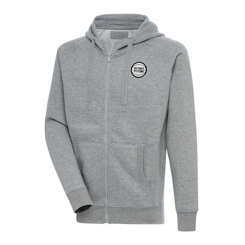 Heather Gray Detroit Pistons Antigua Metallic Logo Victory Raglan Full-Zip Hoodie sale | NBA