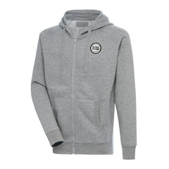 Heather Gray Detroit Pistons Antigua Metallic Logo Victory Raglan Full-Zip Hoodie sale | NBA