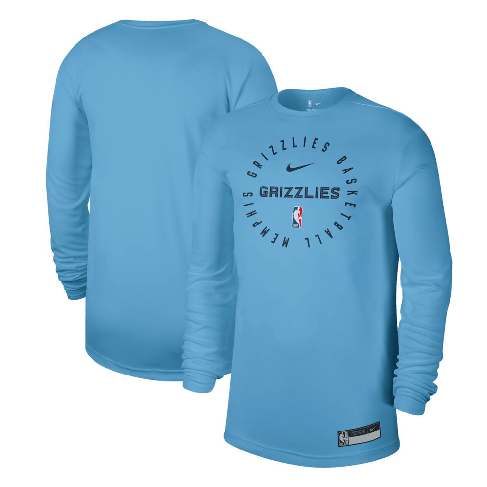 Light Blue Memphis Grizzlies 2024/25 Legend On-Court Practice Long Sleeve T-Shirt | NBA