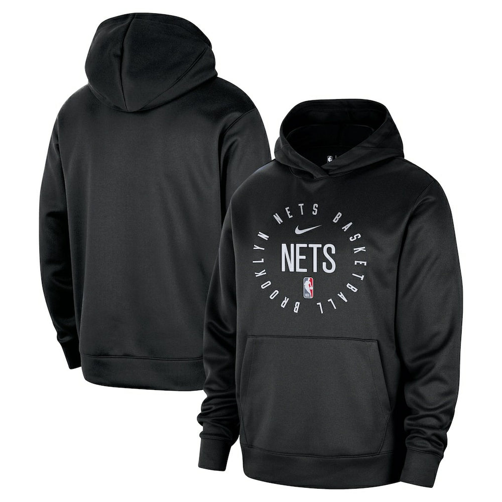 Black Brooklyn Nets 2024/25 Spotlight On-Court Practice Performance Pullover Hoodie | NBA